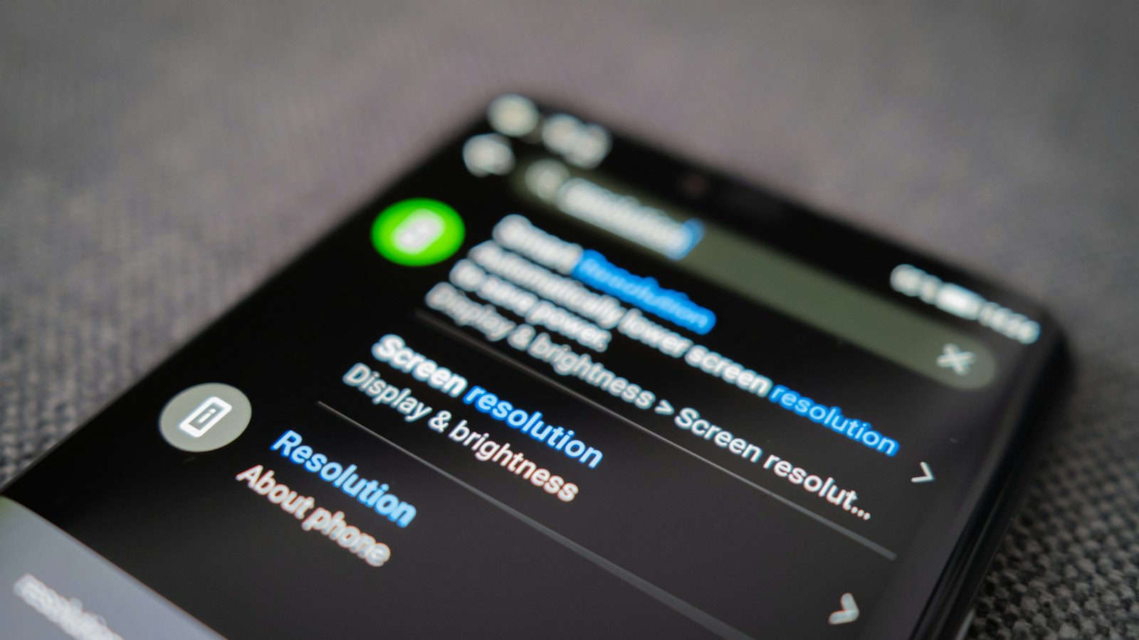 A close-up of a phone settings screen