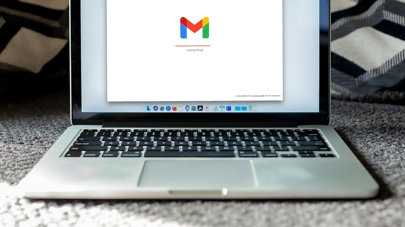 A laptop open to an email sign-in page