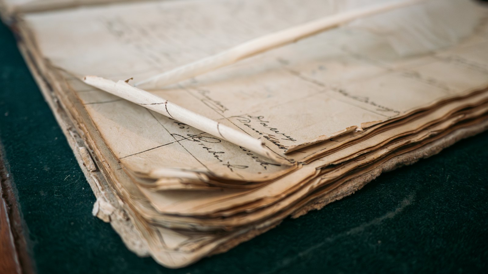 An old ledger with handwritten entries
