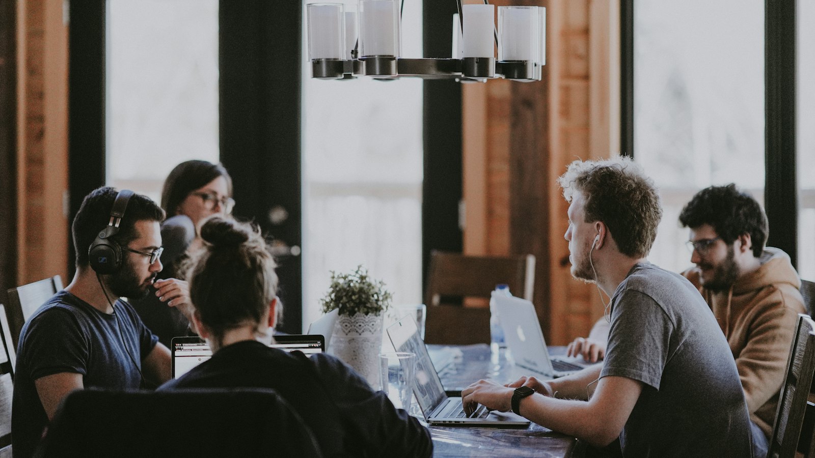 A small team working together around a table