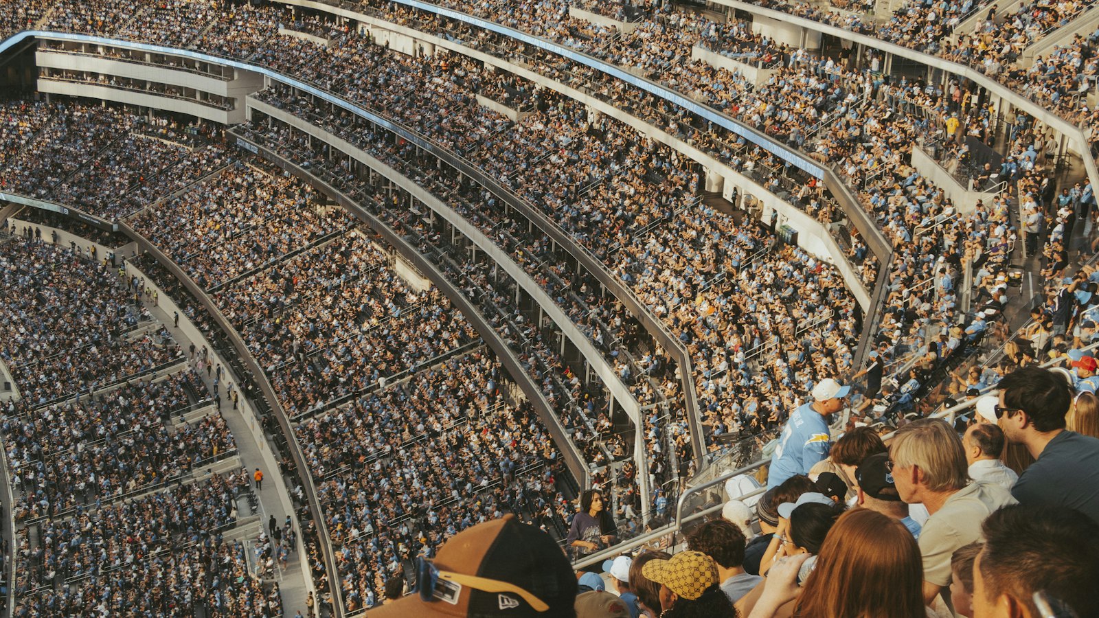 A packed stadium crowd