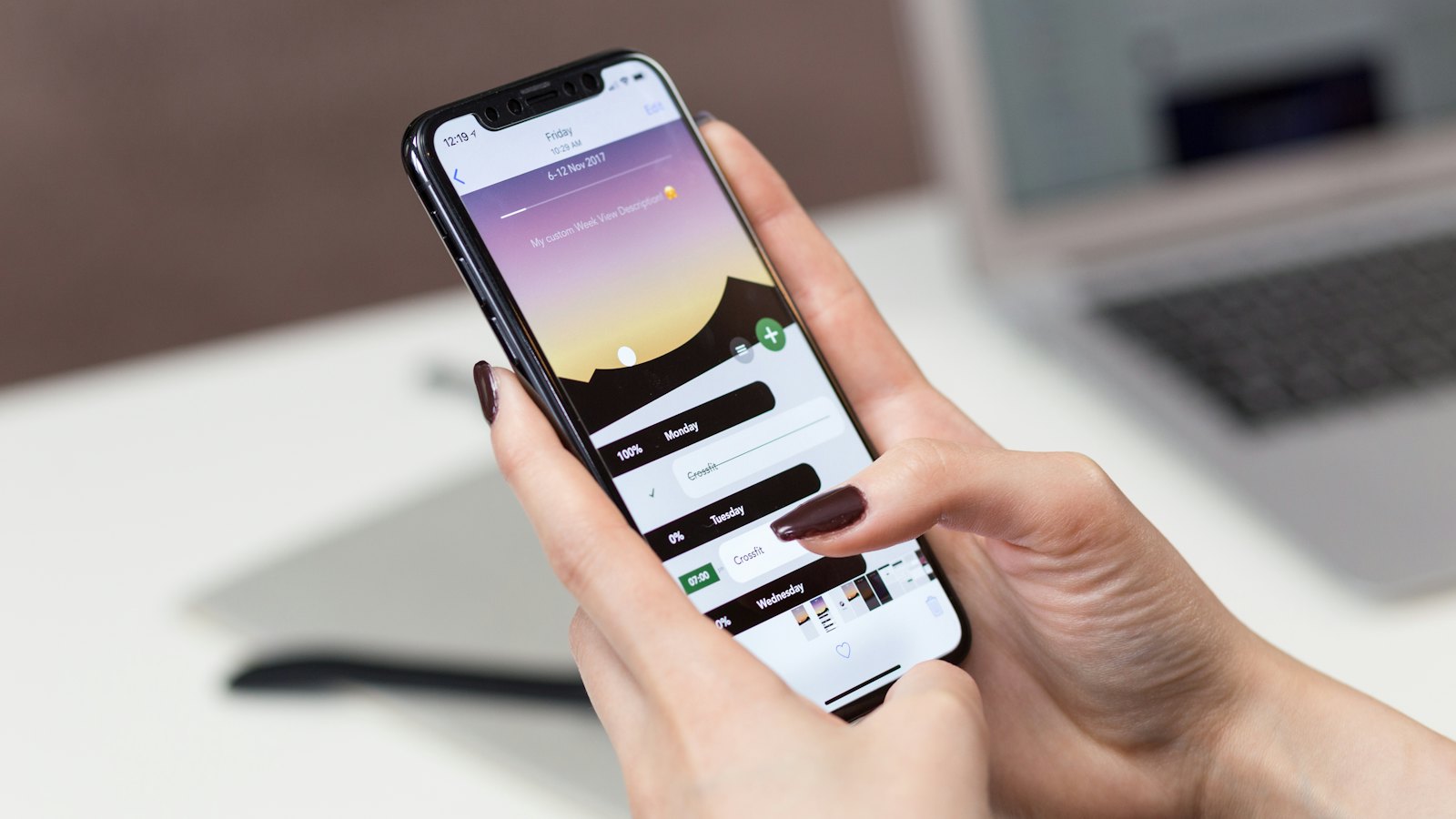 A person typing a message on a smartphone