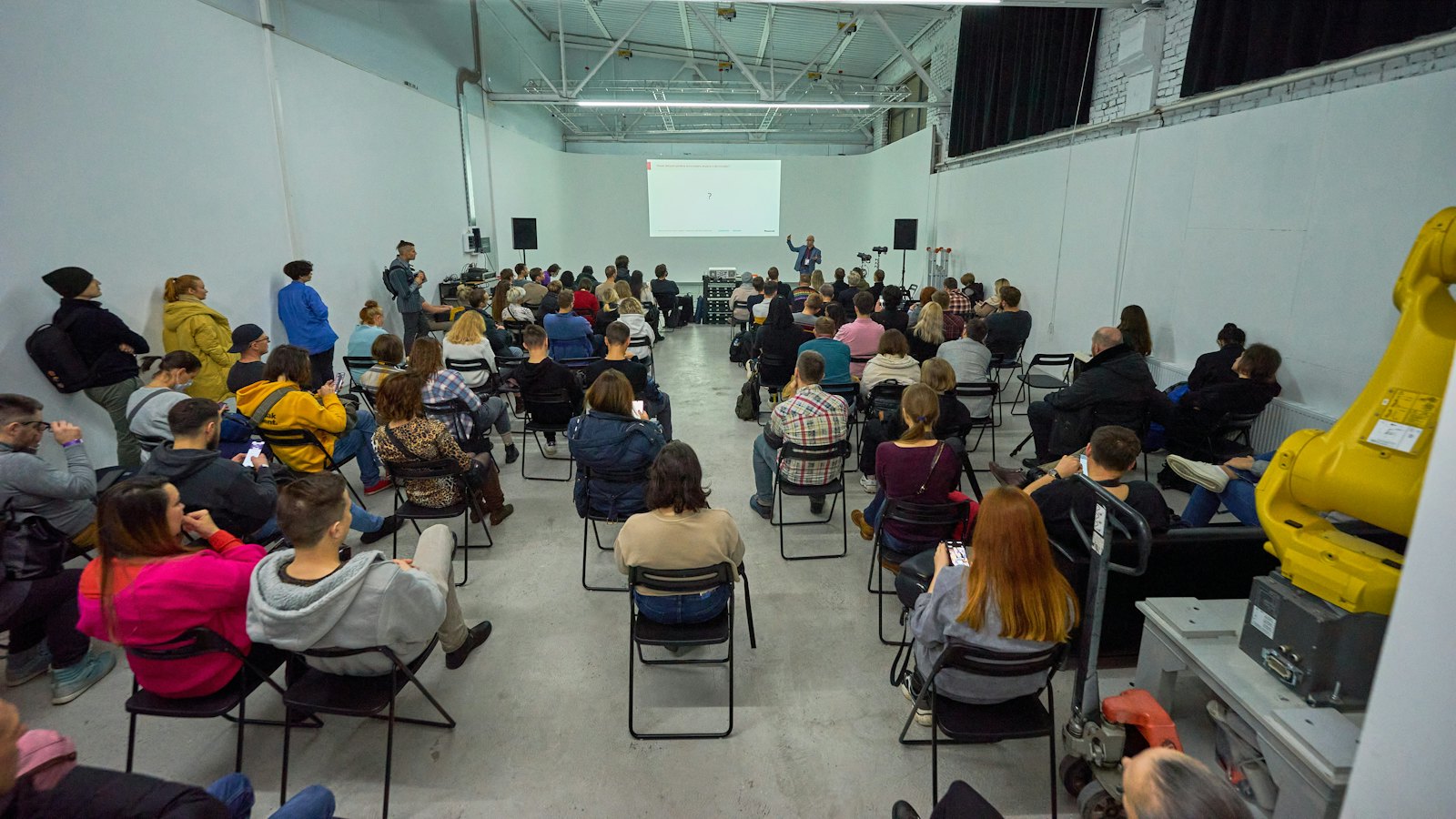 An audience seated at a community event